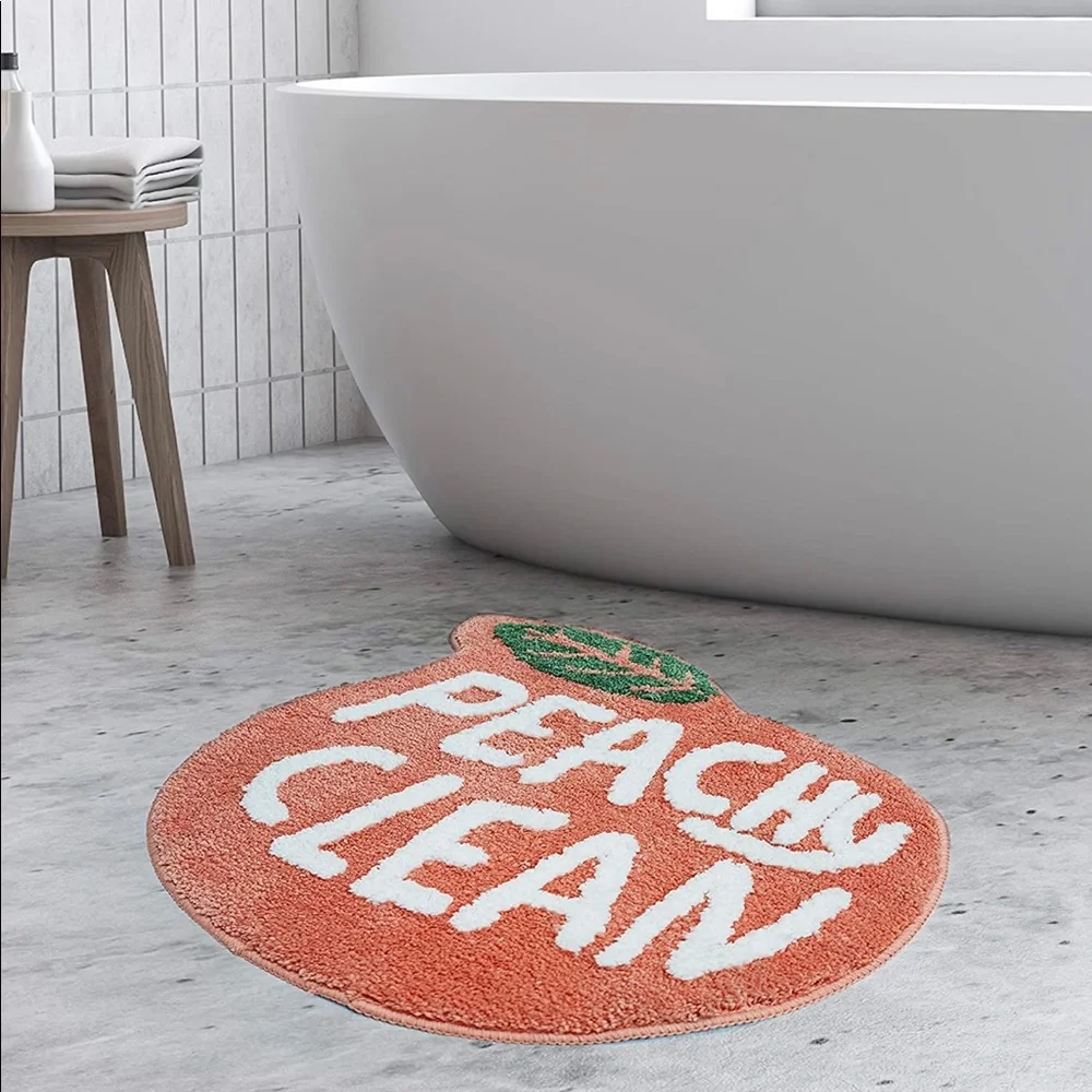 Peachy Clean - Pink Bath Mat - Funny Bath Mat